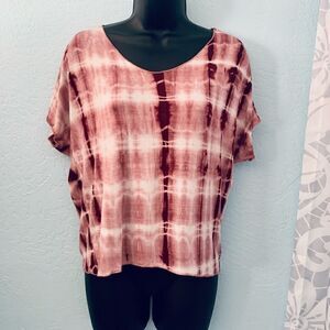 Ceny Mauve Boho Tie Dye Top. Size Small
